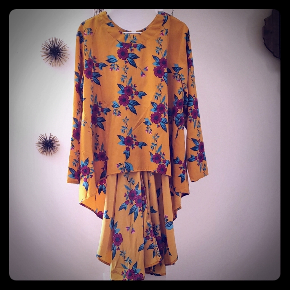 Mustard High Low Blouse